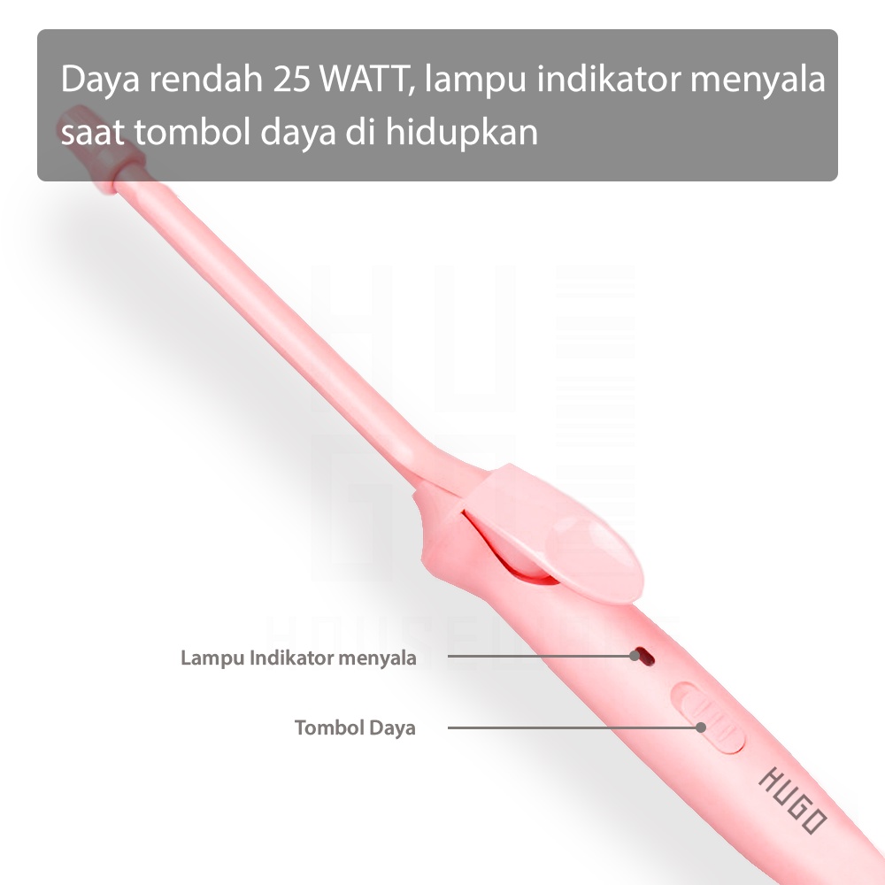 HUGO Alat Pengeriting Rambut Otomatis Bahan Keramik Spiral Hair Curler Catokan Rambut Premium Quality