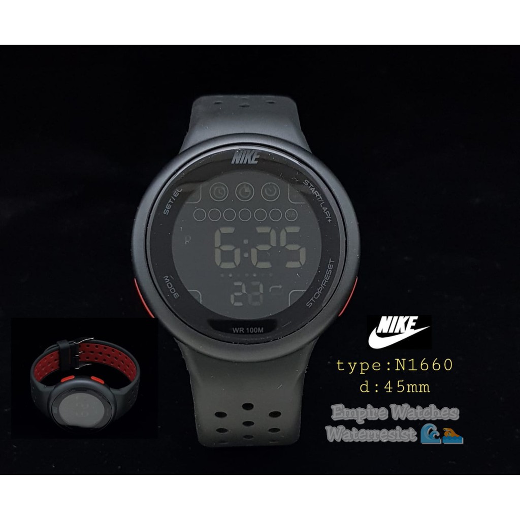 Jam Tangan Nike N1160 Pria Wanita Digital Strap Rubber