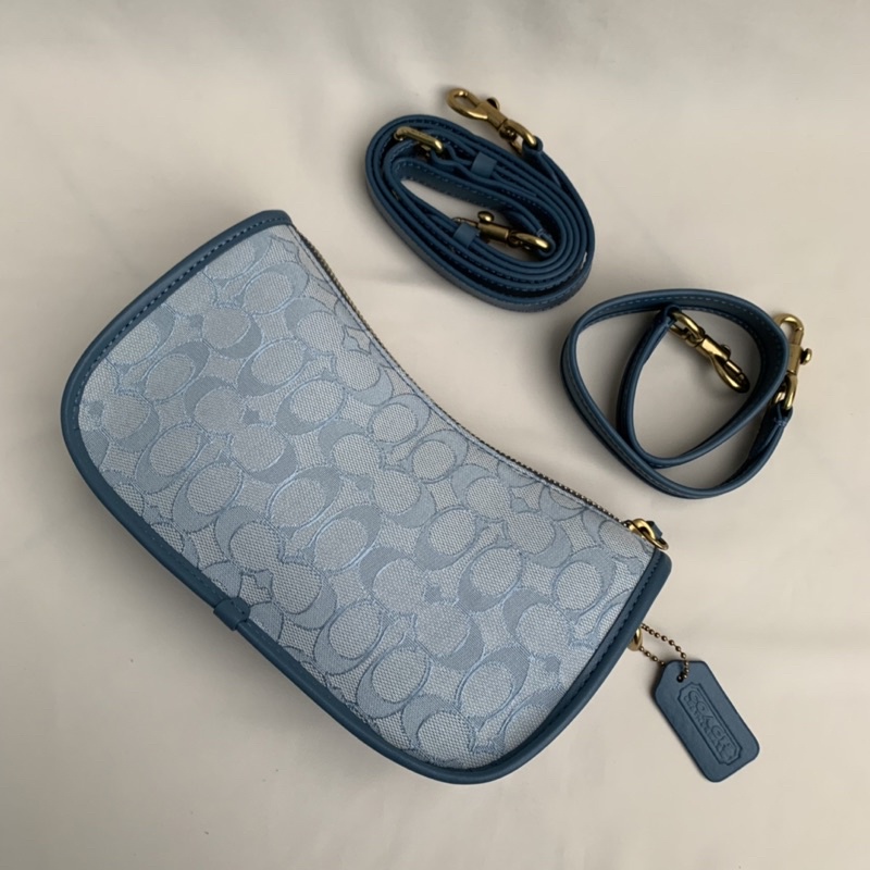 Coach Top Handle Swinger Bag in Marble Blue Azure(C0721)