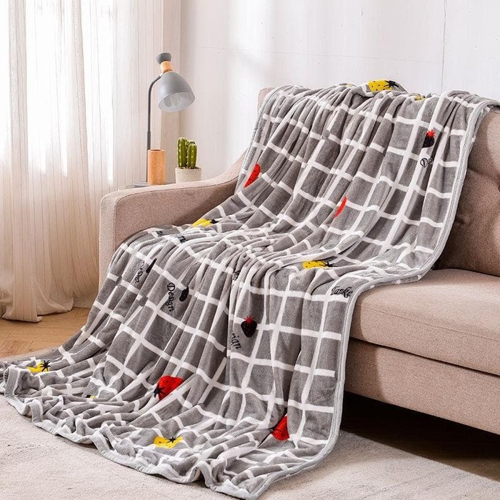 Selimut Bulu Dewasa Fata Halus Lembut Ukuran 200 X 220 Motif Mini TY645 Selimut Bulu Halus Motif Kot