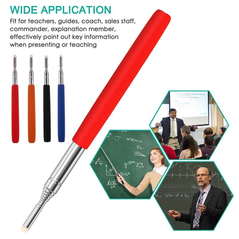 Extendable Pointer Teleskopik 1m Tongkat Penunjuk Whiteboard Untuk Guru Bahan Stainless Steel