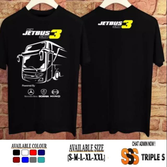 KAOS NEW JETBUS 3 SCANIA HINO MERCEDES KAOS BUS MANIA SCANIA KEREN BAHAN COTTON COMBED