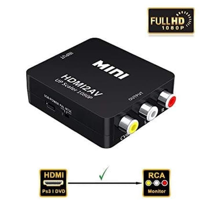 Paket Hdmi Dongle + Hdmi To Av Alat Konverter Dari Hp Ke Tv Tabung