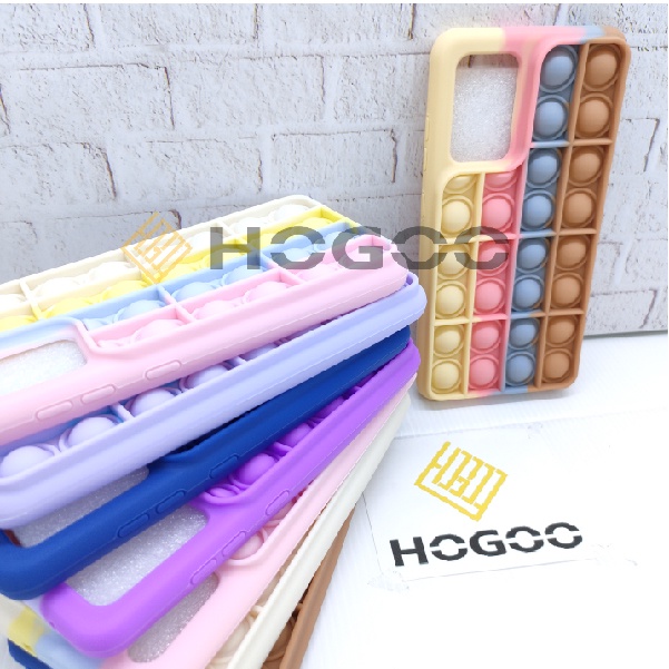 HOGOO CASE POP IT SILICONE OPPO FOR A95 4G F3 F9 A5S A12 A59 - CASE PENGHILANG STRESS PUSH IT BUBBLE CASE RAINBOW