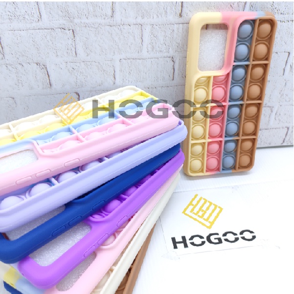 HOGOO SILICONE CASE POP IT SAMSUNG A72 - CASE PENGHILANG STRESS PUSH IT BUBBLE CASE RAINBOW