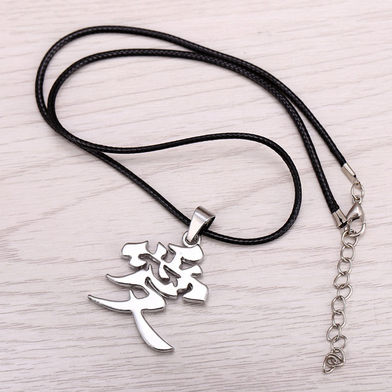 NARUTO NECKLACE Gaara Love Kanji Symbol Pendant Sasuke Itachi Kunai Ninja Anime