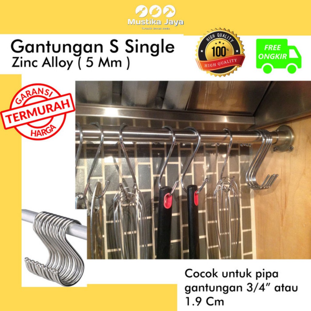 Gantungan Stainless Gantungan Serbaguna Hook Single Stainless