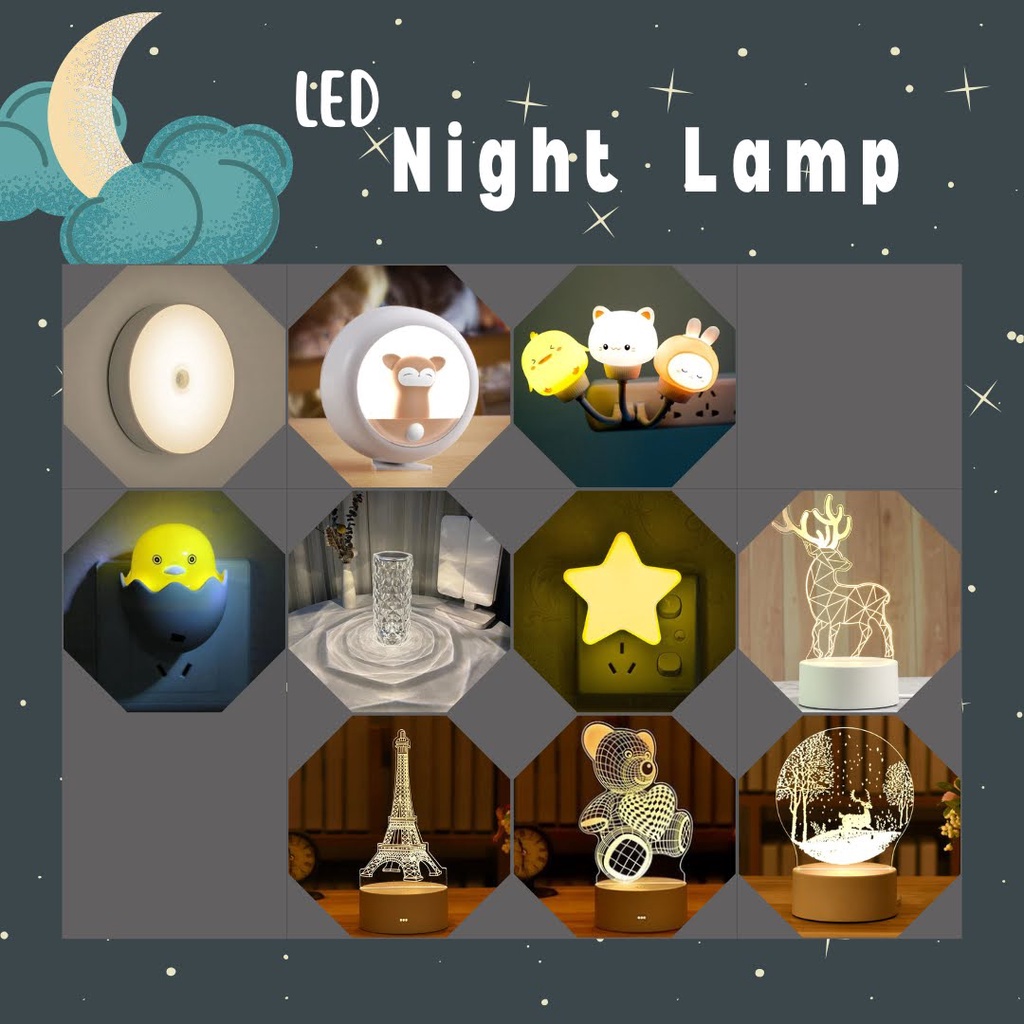 Lampu Tidur Anak Lampu LED USB Lamp Dekorasi Desain Lucu / Elegan / Unik Lampu Meja / Tempel Model Bintang Beruang Rusa dengan Remote Control / Motion Sensor Cute Design Premium