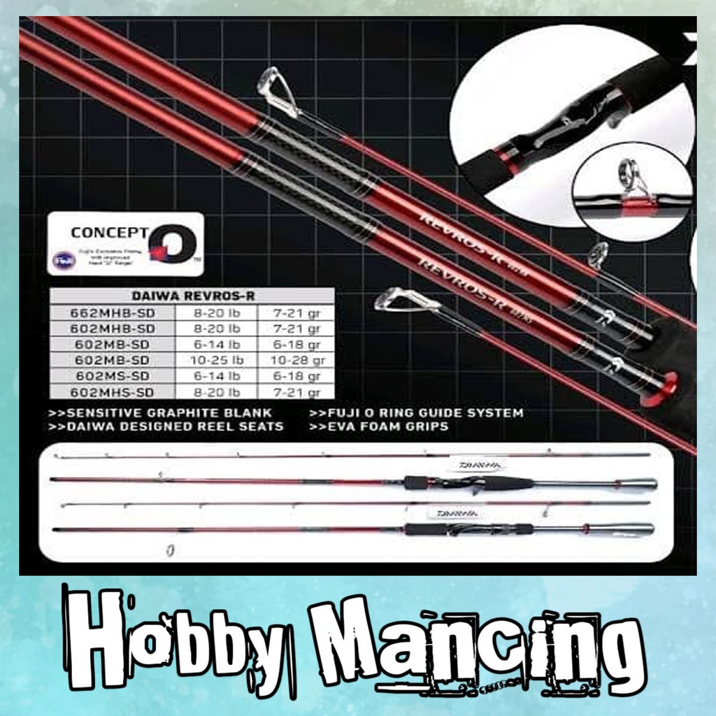 Rod Daiwa Revros R | Spinning | Baitcasting | Pilih Ukuran