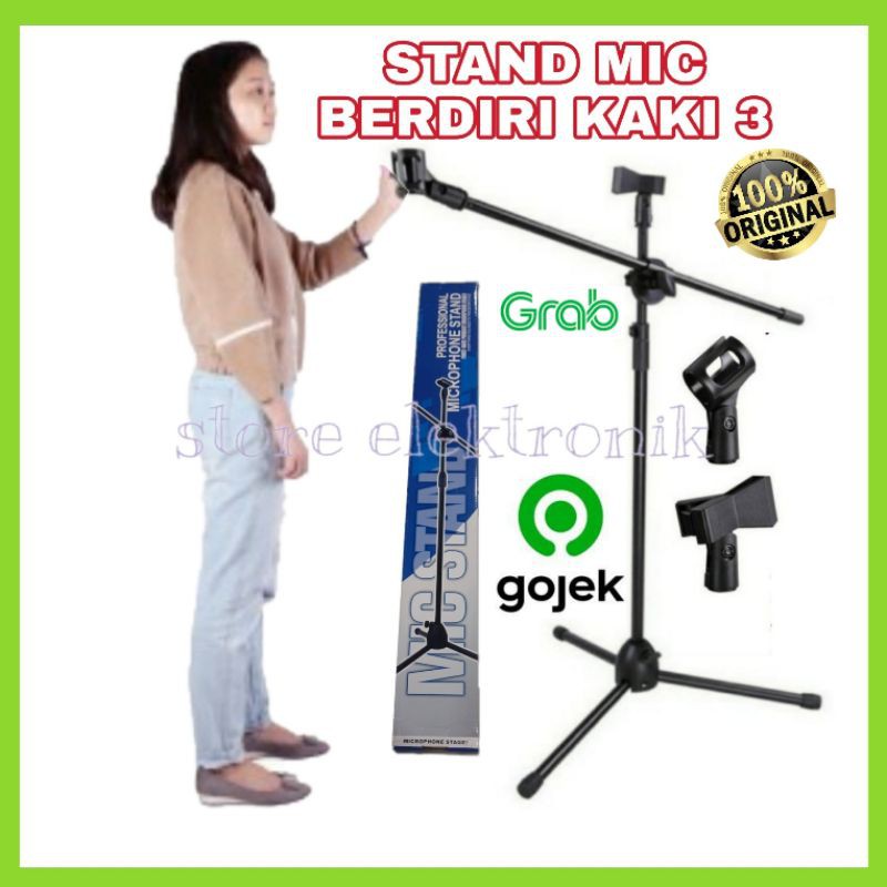 Stand Mikrofon Pro Nb 107 Microphone Stand Mic Kaki 3 Original- Black