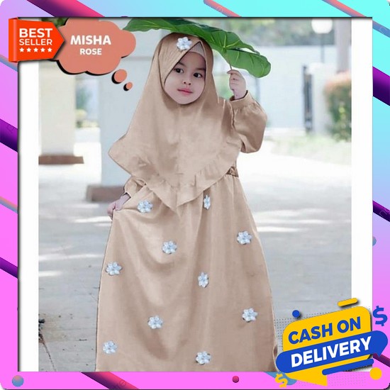Promo Fashion Muslim Busana Anak Dress Elegan Motif Cewek Kids Baju Paud Tk Sd Smp Basic Hijab Tangg