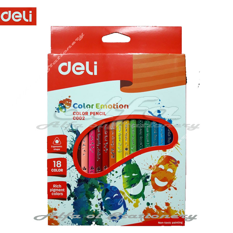 Deli Color Pencil 18 Colour - Pensil Warna Soft Basswood Rich 18C