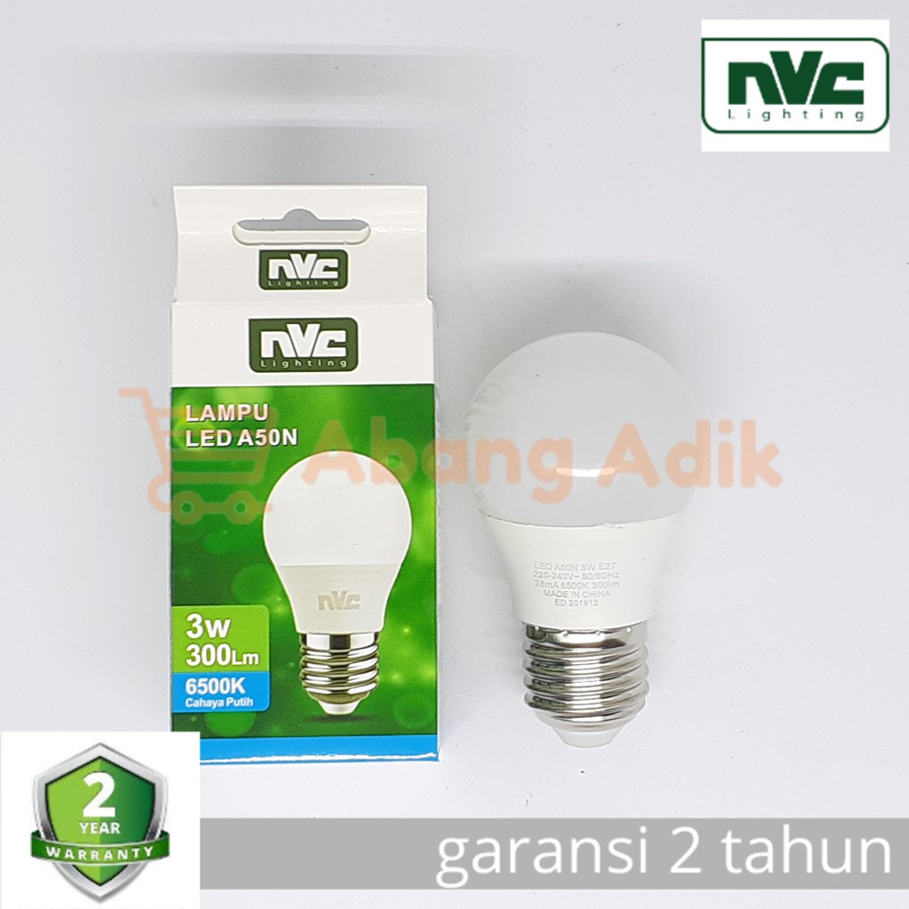 NVC-A50N 3w 3 watt Lampu LED Bohlam Putih Daylight Garansi 2 tahun