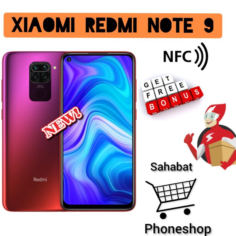 XIAOMI REDMI NOTE 9 RAM 4/64 GB GARANSI RESMI TAM