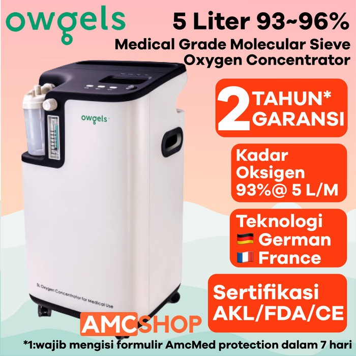 Owgels 5 &amp; 10 LPM Oxygen Concentrator Medical Pengganti Tabung Oksigen