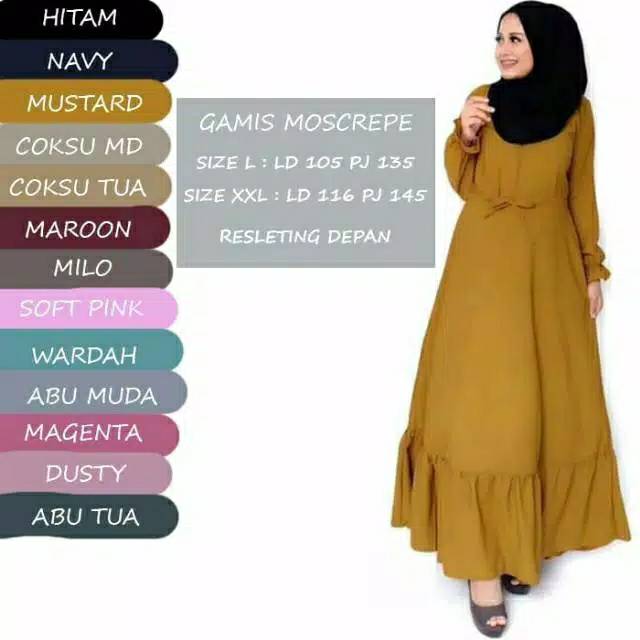 Gamis Simply Bahan Moscrepe