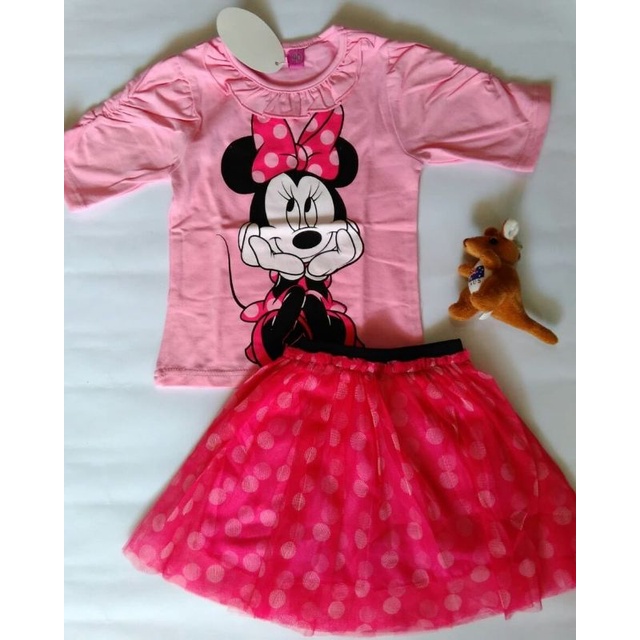 Setelan Disney Tutu Minnie Pink Dress Disney Minnie Mouse
