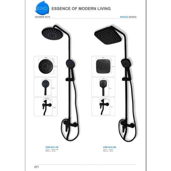 SHOWER TIANG EIXO Q10-1B/2B BLACK / SHOWER COLUM SET PANAS DINGIN - EIXO