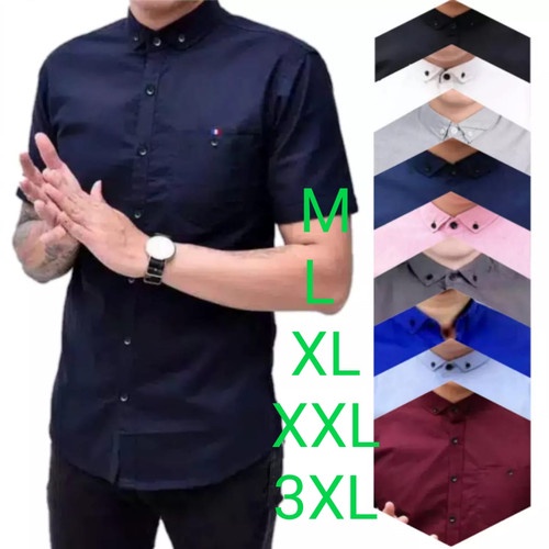 Kemeja Polos Casual Slimfit Pria Lengan pendek Panjang BINTANG EMPEROR