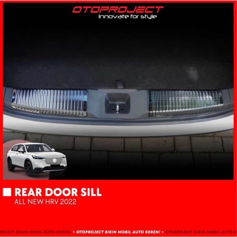 sillplate belakang Honda HRV 2022 hitam stainless otoproject rear scuff