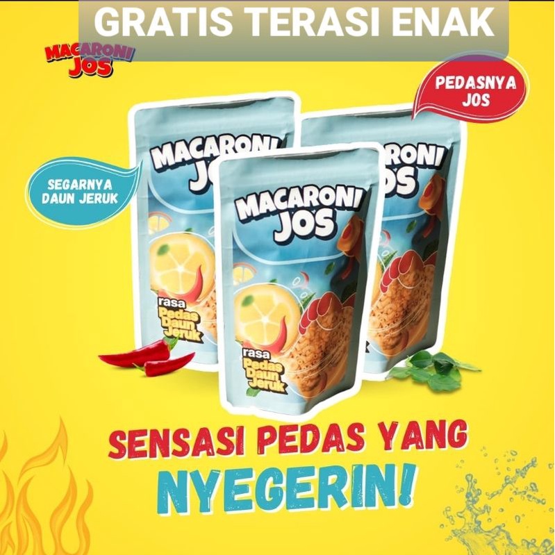 

MACARONI JOS RASA PEDAS DAUN JERUK 100gr GRATIS TERASI ENAK KHAS Cirebon