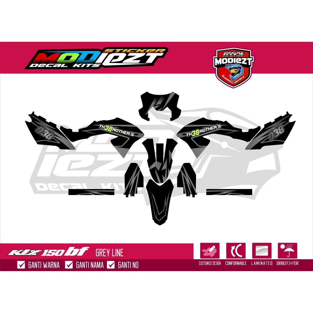 Stiker Decal Striping Cutting Klx 150 Bf Free Stiker Shopee