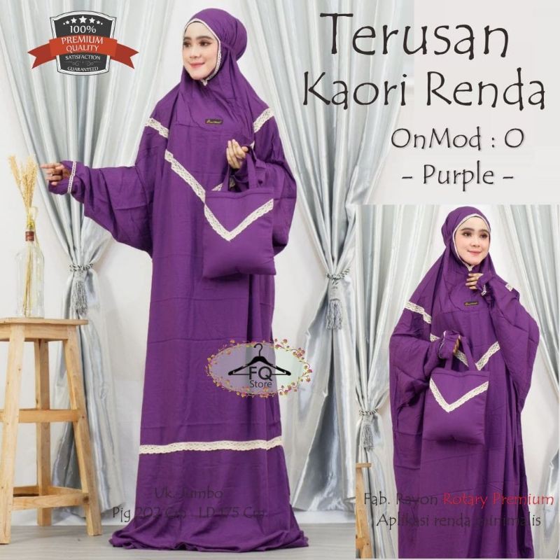 mukena kaori renda mukena terusan - mukena ponco - mukena dewasa terusan polos
