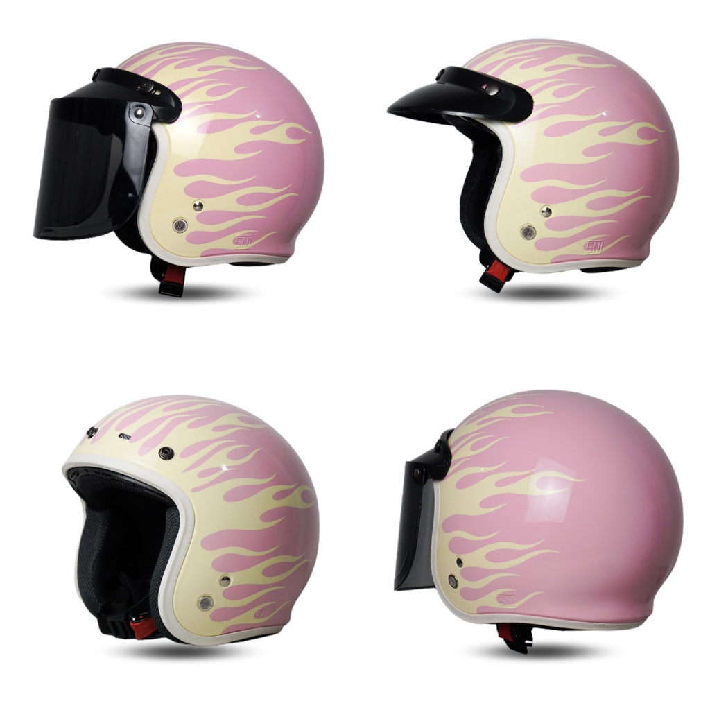 BIP PLAST Helm Bogo Dewasa Motif aesthetic Flame