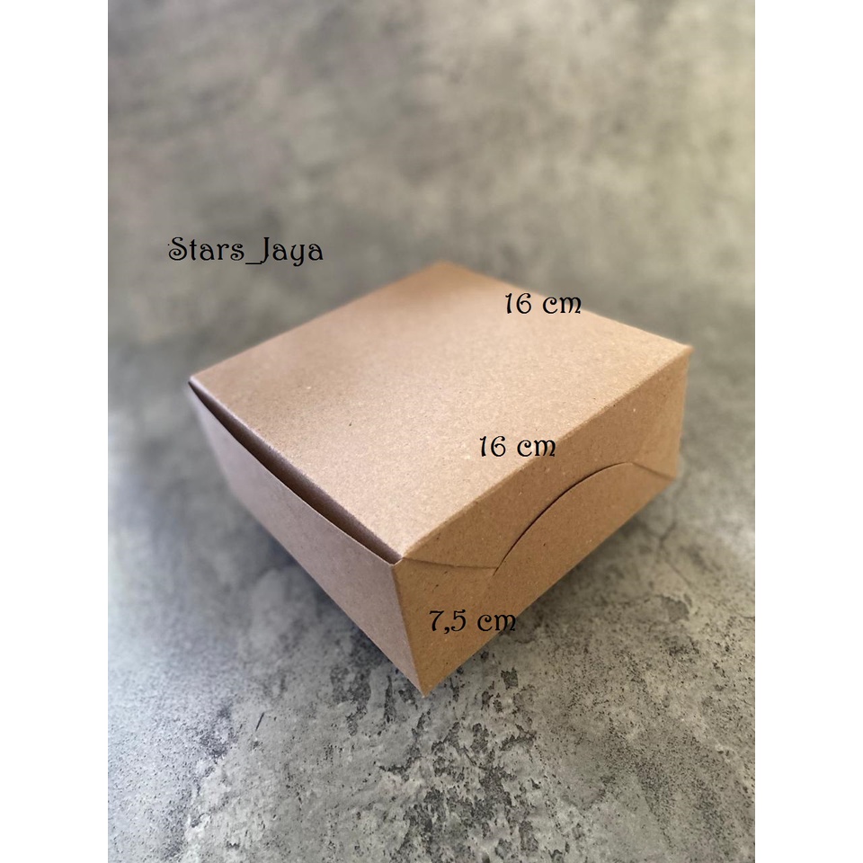 

Box Kraft 16x16x7.5cm, Kotak Kraft, Dus, packaging, Box Kemasan