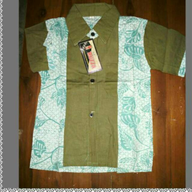 Kemeja hem atasan batik anak kombinasi size 11