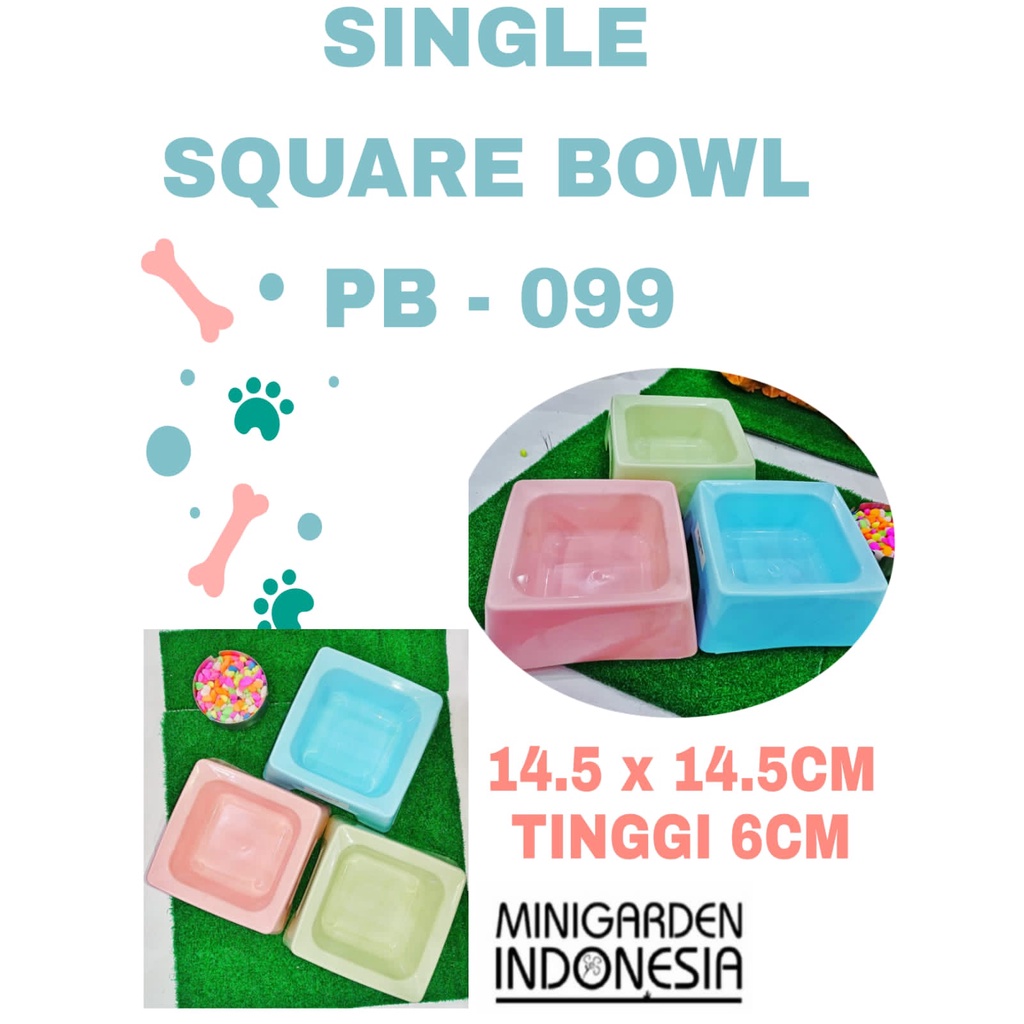 TEMPAT MAKAN ANJING PB 099 pet bowl single bowl model kotak mangkok tempat minum hewan kucing