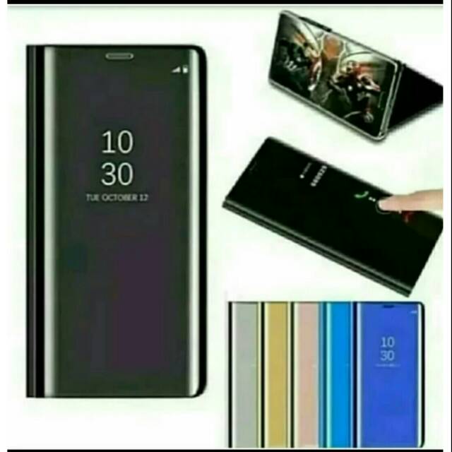 flip case mirror Vivo S1 Pro . S1 . Z1 pro . V15 . V15 pro . V19 . Y19 . Y1S / Y91C clear view