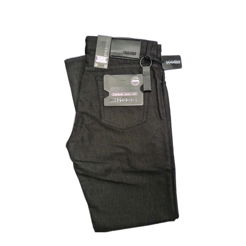 ZG BOSS Celana Jeans Stretch Pria Warna SHINE BLACK - Regular Fit #JinsPriaKualitasTinggi #JeansBoss