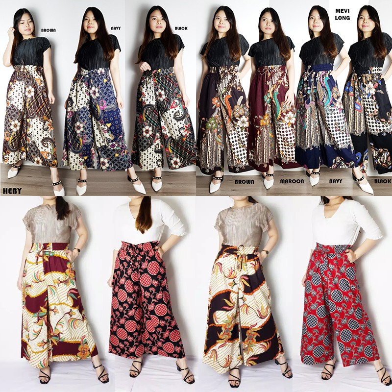 Celana Batik Wanita / Kulot Batik Panjang / Bawahan Batik Jumbo / MEVI / HEBY / SEAN / ANADA / MINOR / FUGU / MIX