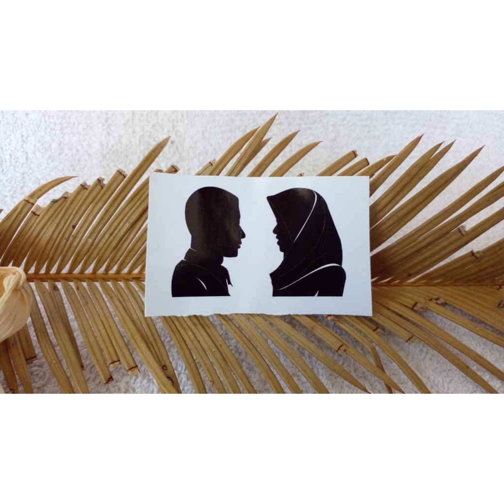 BEST PRODUK STICKER SILUET PENGANTIN - POPERTI U/ PIGURA MAHAR UANG STICKER DESIGN UNIK MURAH