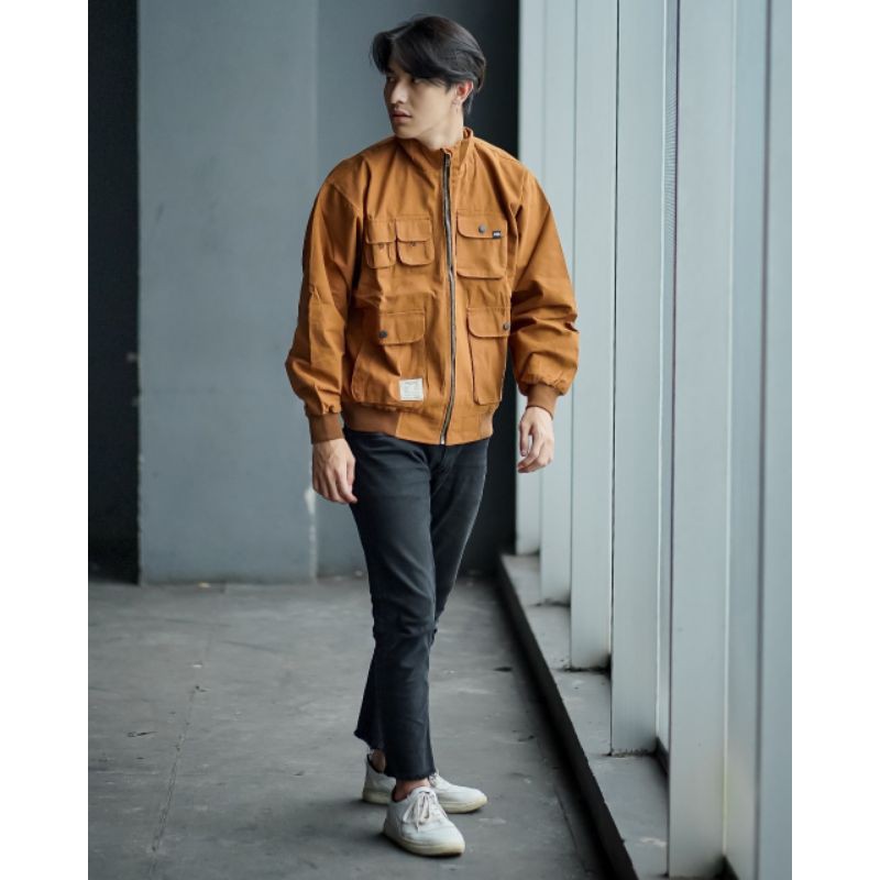 WOLV ORIGINAL MAVERICK JAKET ori jaket pria warna mocca almond seri WLM171