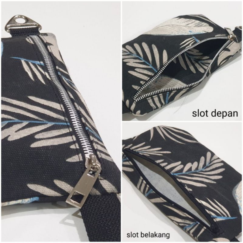 waist bag tas pinggang wanita kanvas