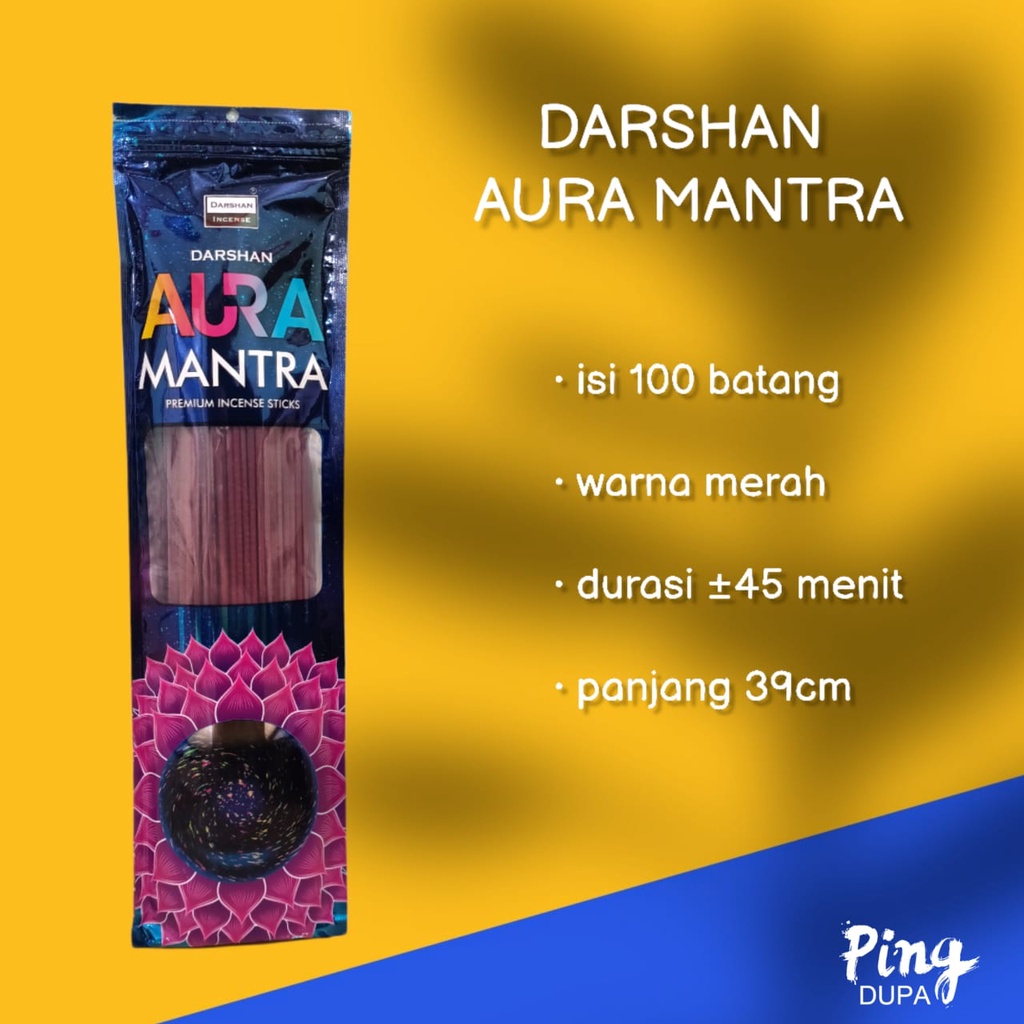 Dupa Hio Aura Mantra Pouch Plastik Isi 100 Batang by India Aromaterapi Darshan