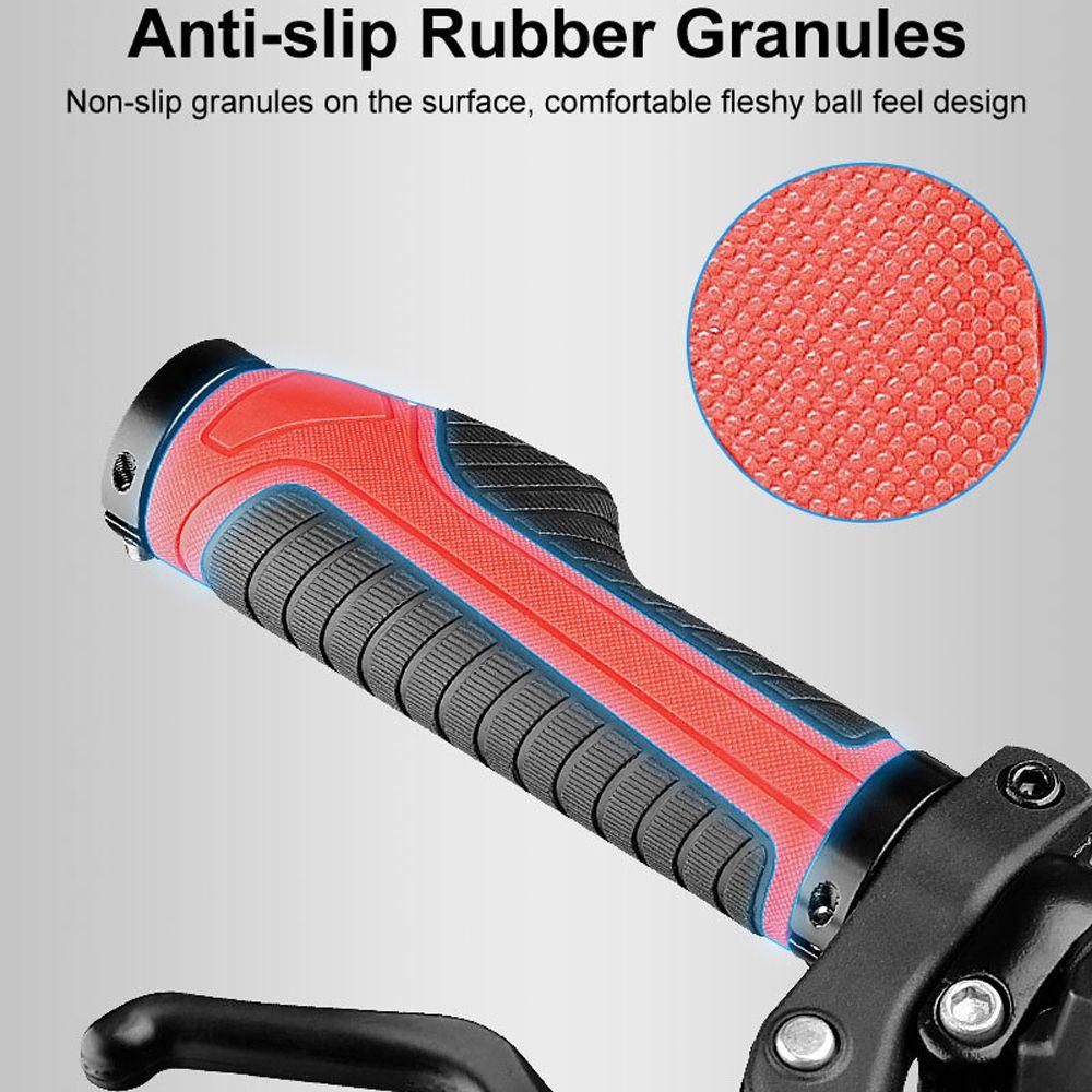 Rebuy Penutup Stang Sepeda Aksesoris Sepeda Bagian Sepeda Shock-Menyerap Anti-slip Bilateral Lock Lock Bar Sepeda Grips