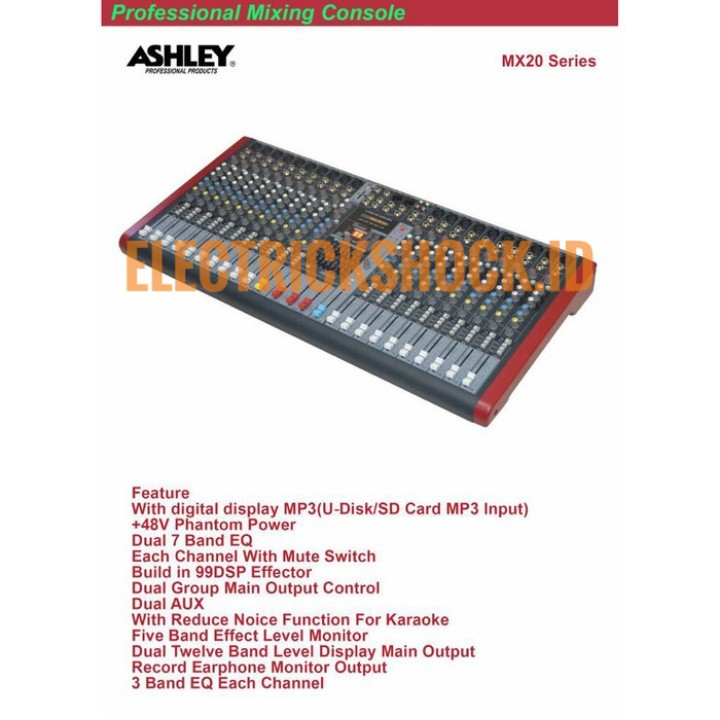 MIXER AUDIO ASHLEY MX 20 / ASHLEY MX20 ( 20 Channel )