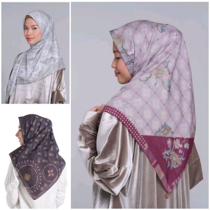 Makunrai Riamiranda Banari Grey Kadera Maroon Arkana Monogram Scarf Ria Miranda NEW