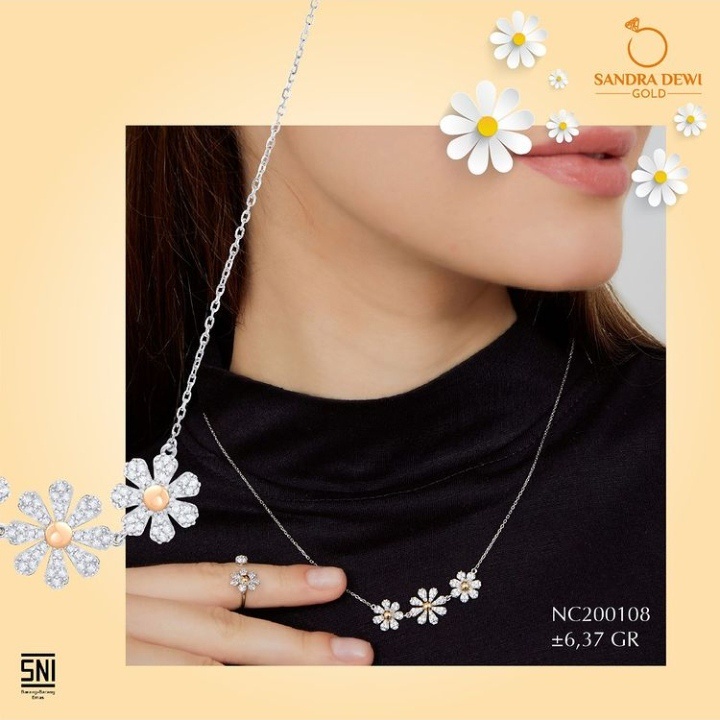 Kalung Sandra Dewi Gold Flower Daisy NC200108