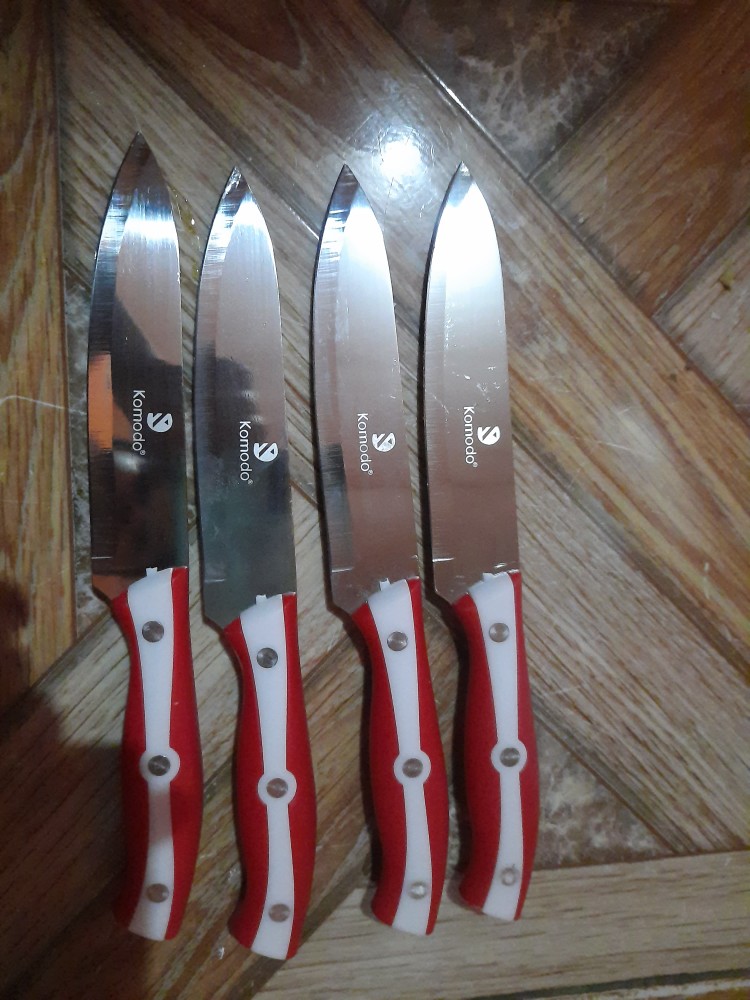 Pisau Dapur Stainless Steel Komodo Gagang Orange 6 Inchi