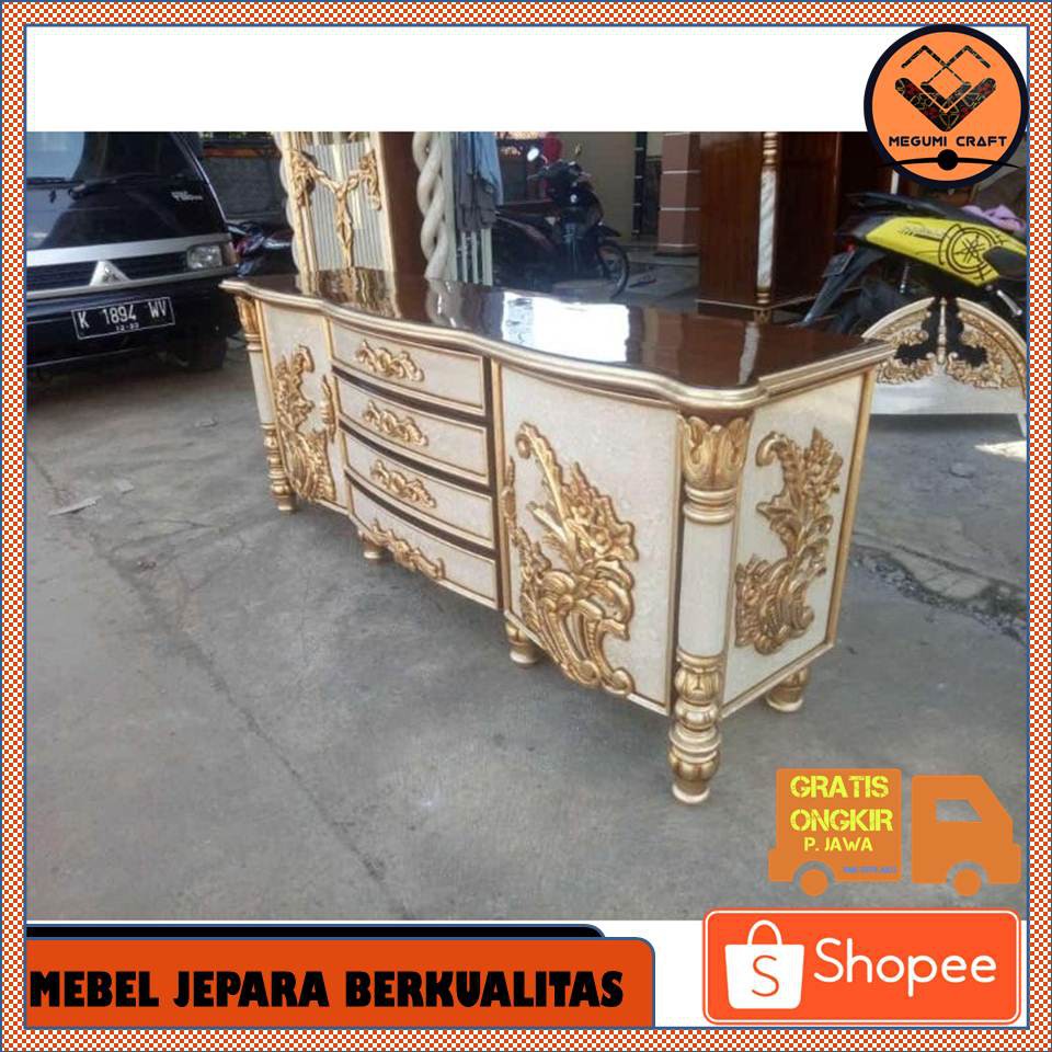Bufet tv jati furniture mebel Jepara mewah murah