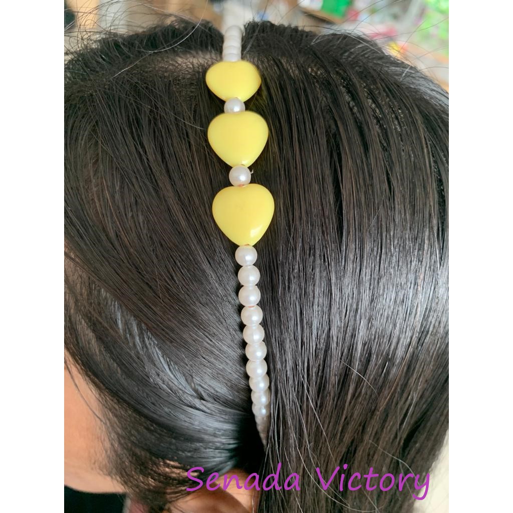 Senada Victory Bando Mutiara Cantik Tiga Love Bando Anak Aksesoris Wanita SVB033