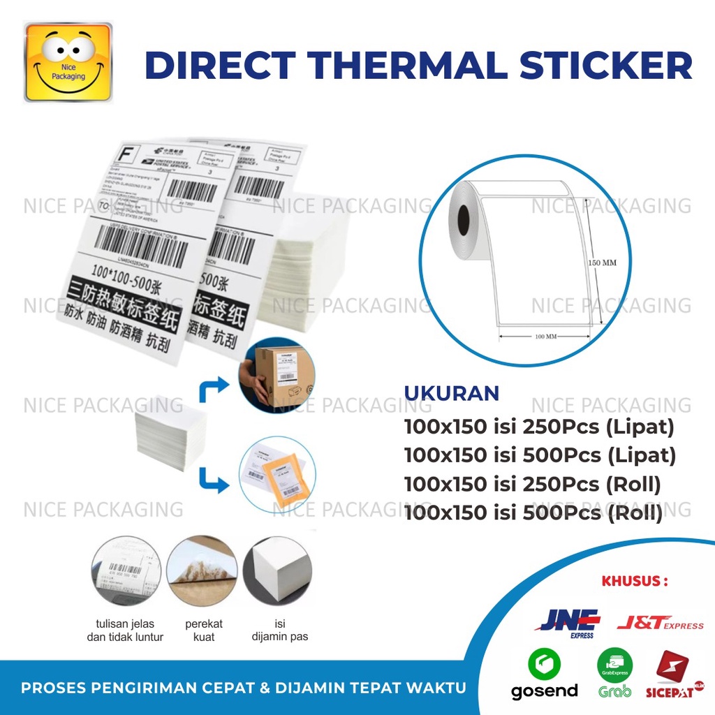 

Label sticker thermal A6 100x150 / stiker thermal / thermal A6 / resi