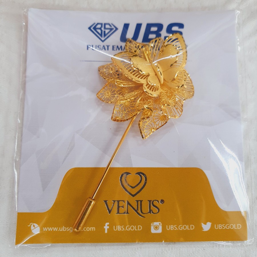 bros hijab peniti tusuk model bunga variasi 3 emas 70 % 700 70% 16k