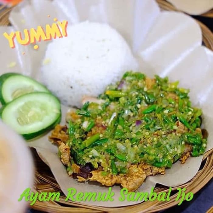 

Nasi ayam geprek ijo
