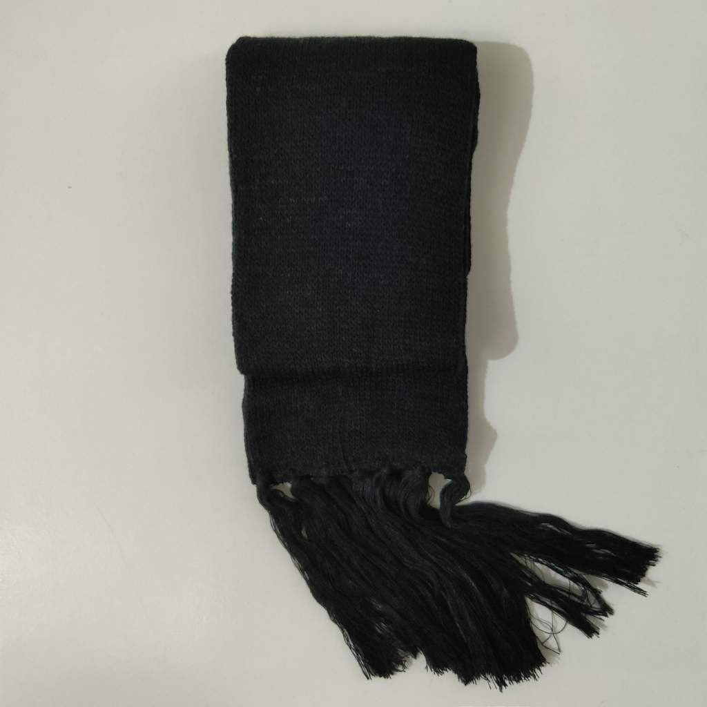 Syal polos rajut handmade dewasa scarf shawl SYAL-POLOS-NO 3 HITAM
