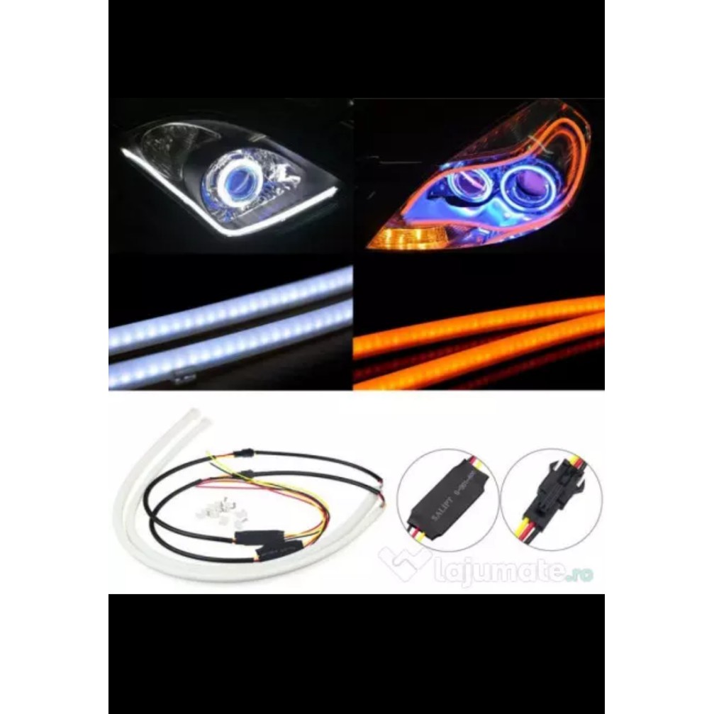 lampu DRL flexible led alis 60cm - 2 warna - lampu alis - DRL alis